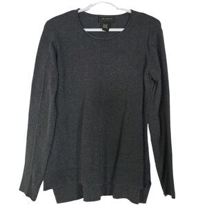 Jillanova Womens Sweater Small Gray Pullover Long Sleeve Stretch Hi Lo Knit Top